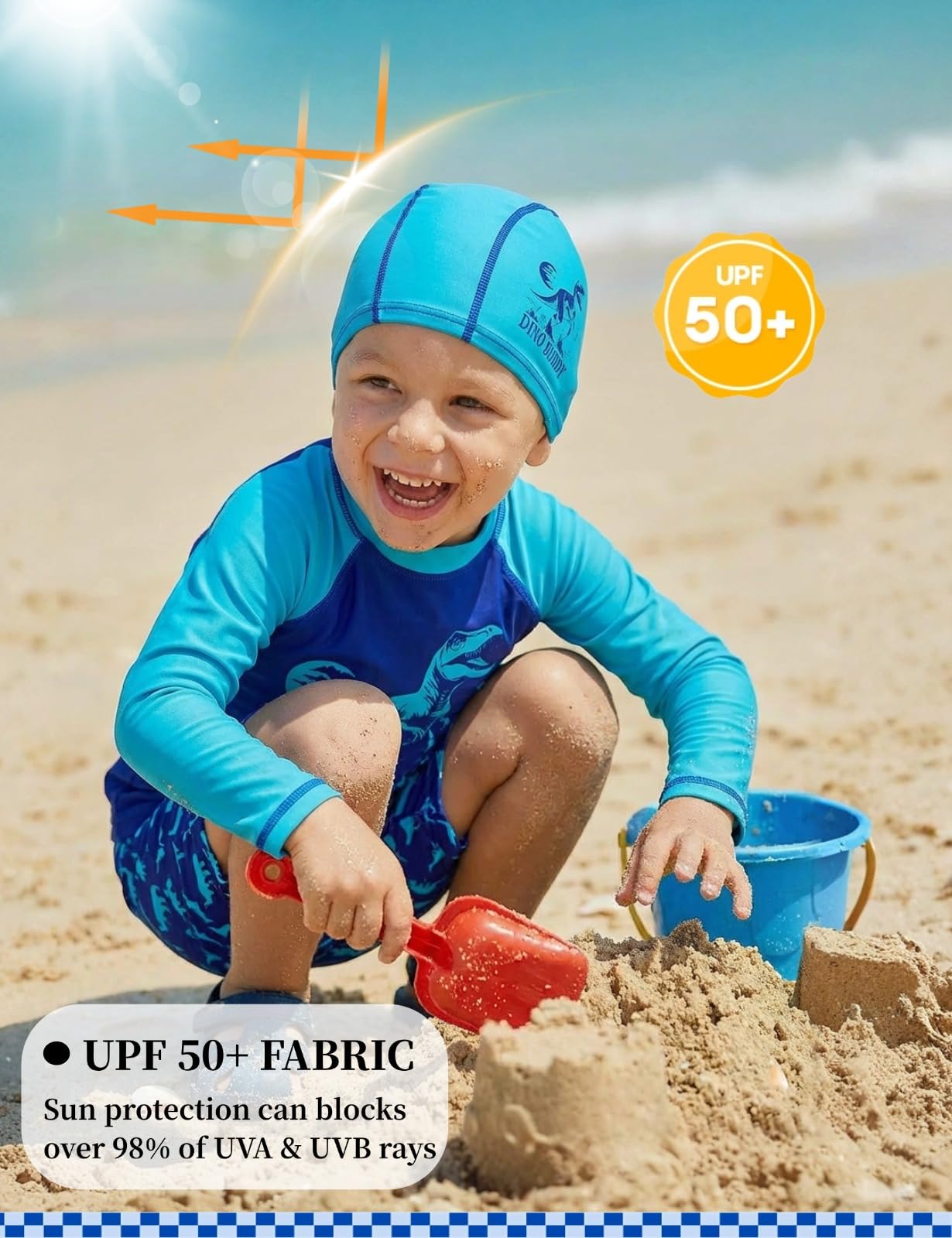 weVSwe Maillot de bain 3 pièces pour garçon - Protection UV - Pour la plage, les vacances et la natation - 2-12 ans