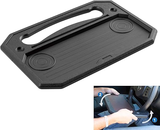 Mount-It! 2-in-1 Steering Wheel Tray – Car Desk & Car Table for Laptop, Food & Drinks – Portable Steering Wheel Table for Eating & Work – 16.5" x 11" – Fits Cars, SUVs & Trucks – 11 lb Capacity