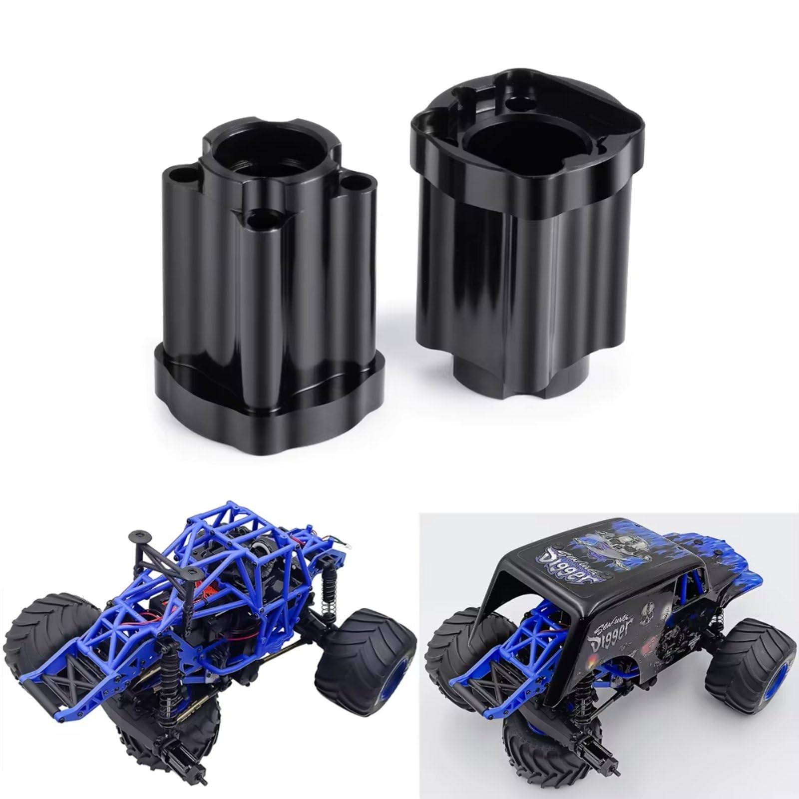 Per Mini Per LMT 4X4 1/18 Spazzolato 2 Pezzi Assale Posteriore In Lega Metallica Fissaggio Cup Mount Monster Truck RTR Parti Di Aggiornamento Accessori Giocattoli Rc