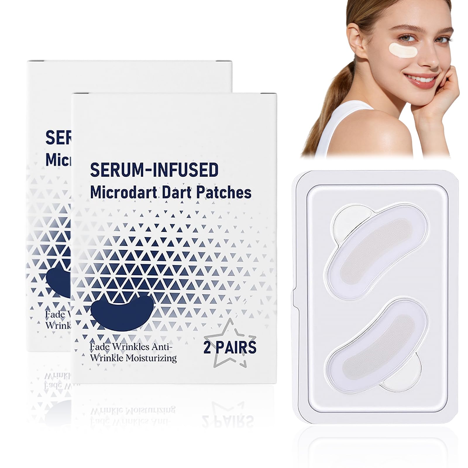 4 Coppie Microneedling Eye Patches, Patch Occhi con Microaghi Microneedling Eye Patches con Acido Ialuronico Idratano, Riducono Borse e Occhiaie