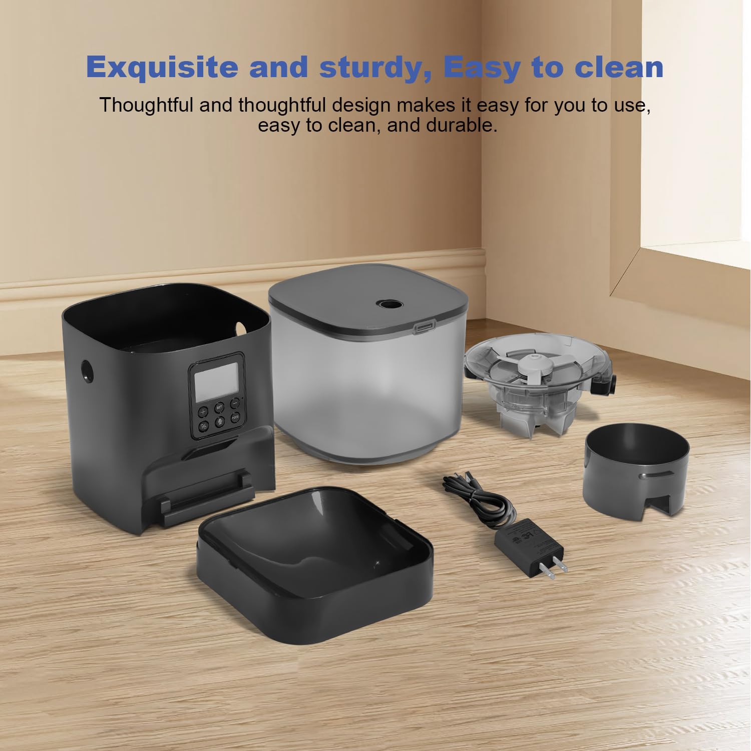 ANDOLL HOME Automatic Cat Feeder,4L Timed Cat＆Dog Dry Food Dispenser view 5