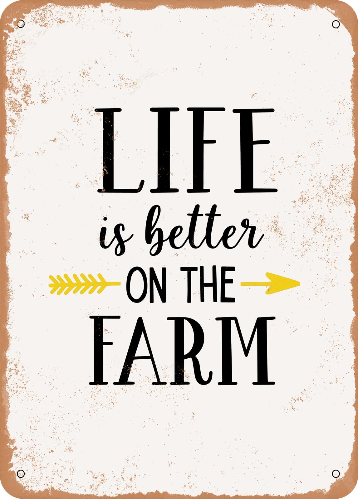 Miaomansenstore Metal Sign - Life Is Better On The Farm - 2 - Vintage Rusty Look Home Decor
