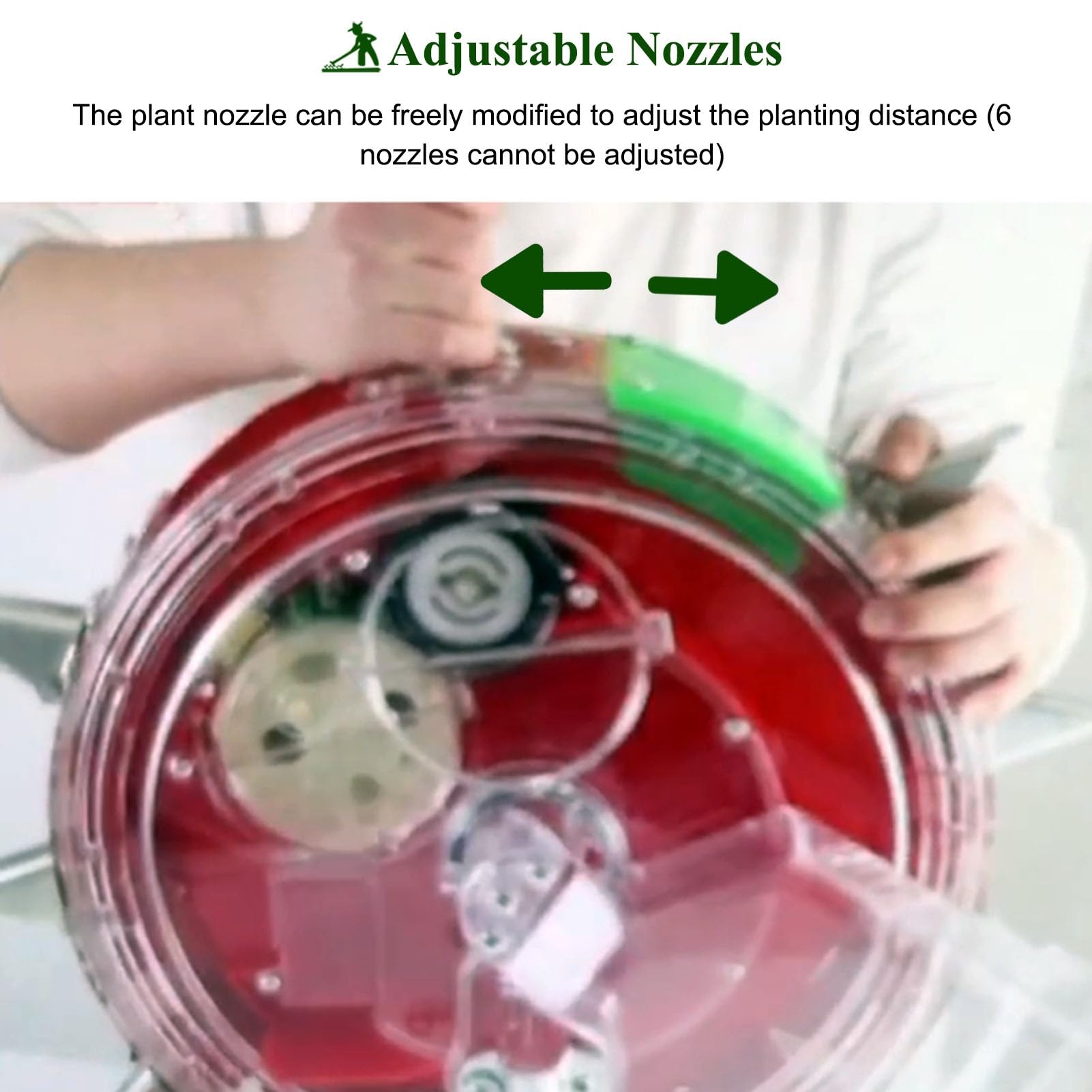 Sembradora manual sembradora a filas con espacio de siembra ajustable, sembradora para maíz dulce con operador de tierra y recipiente transparente, sembradora portátil de precisión (12 Nozzles)