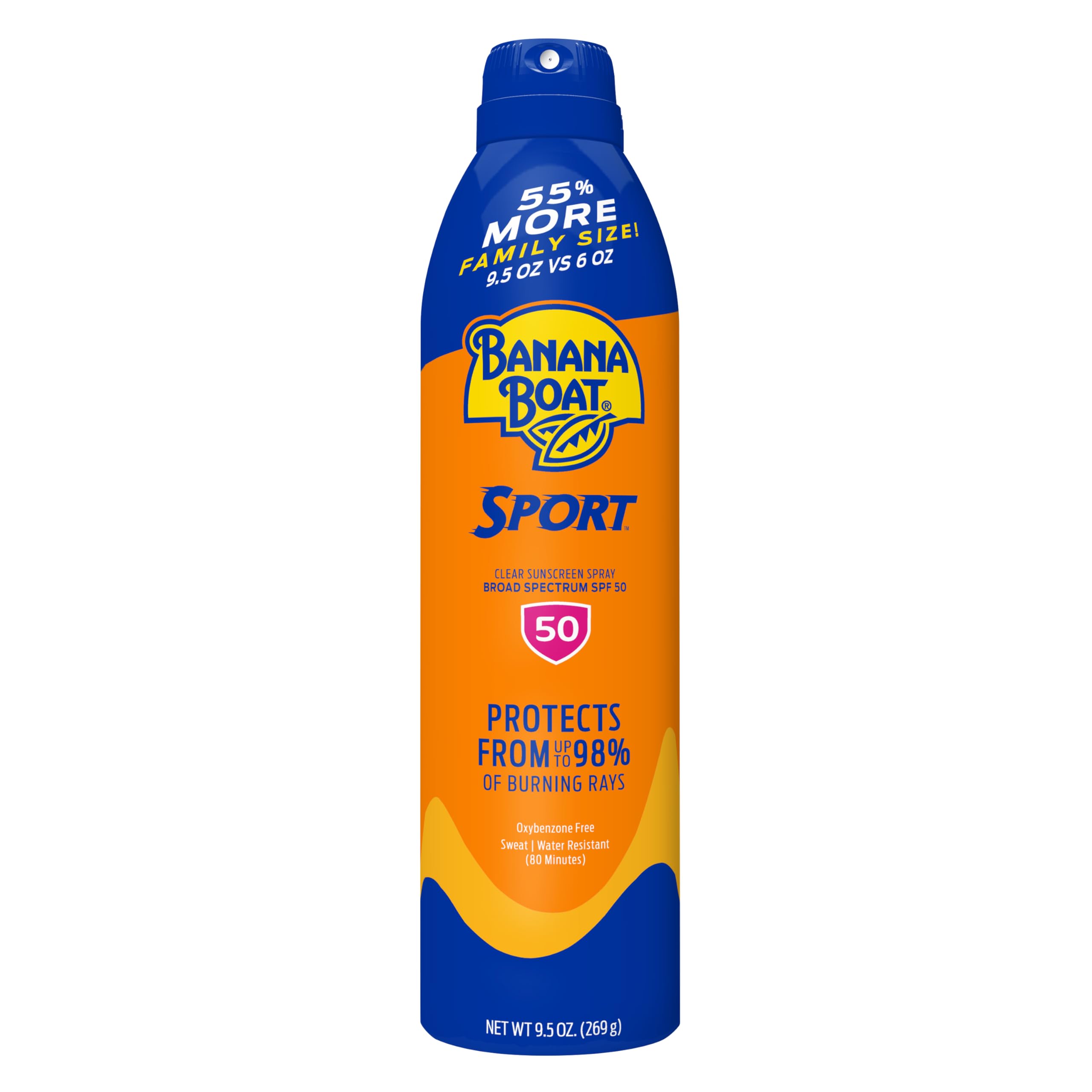 Banana Boat Sport SPF 50 Sunscreen Spray, Family Size, 9.5 oz