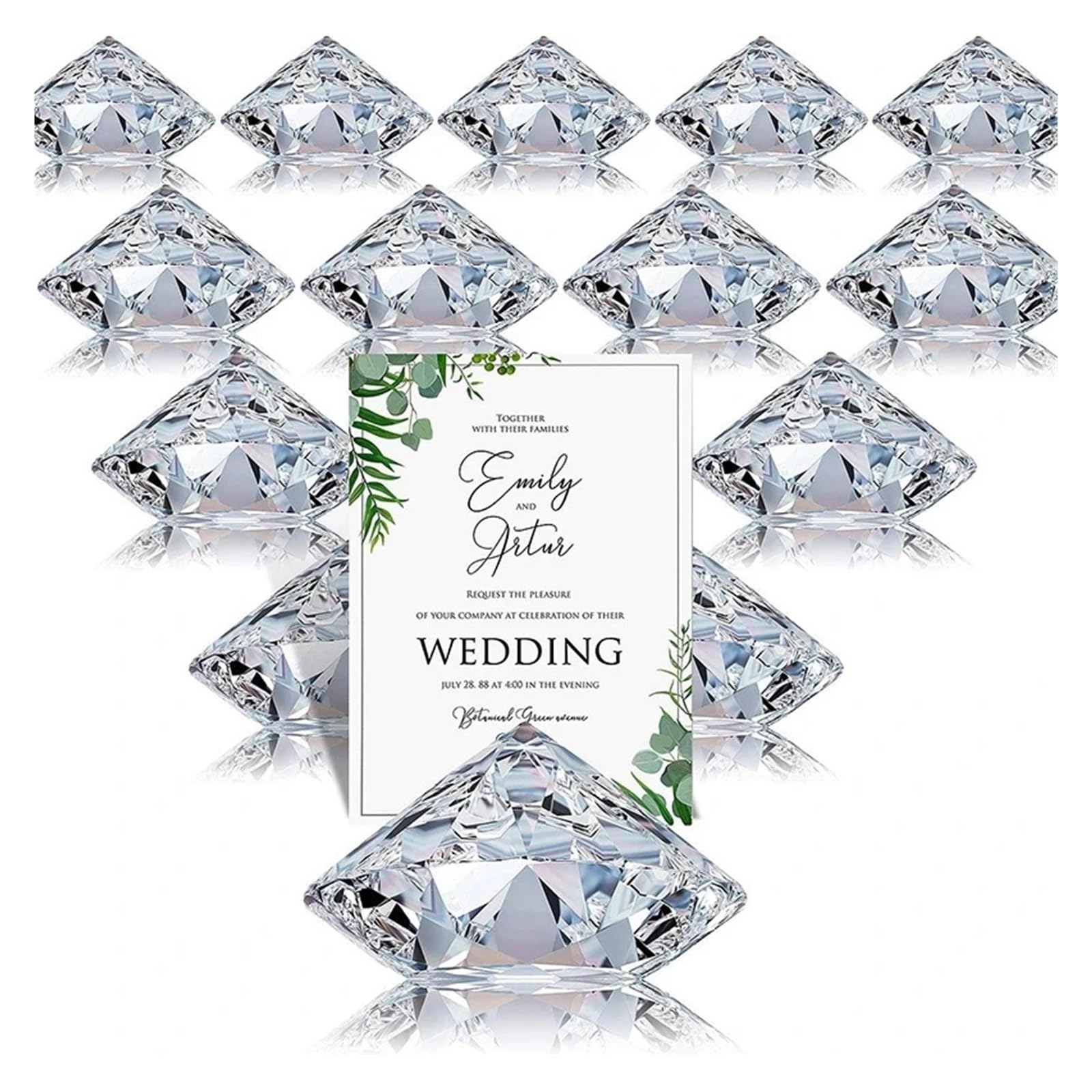 BMKGODN card stand， 5/10Pcs Diamond Acrylic Table Place Card Holder Crystal Number Name Stand Party Decorations(10pcs)
