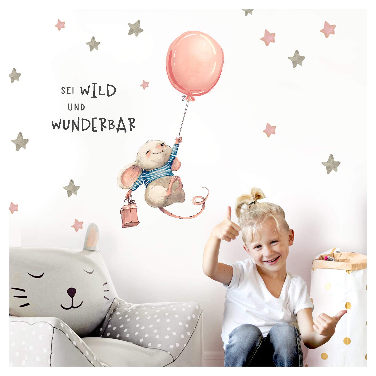 Sticker souris Sei Wild Little Deco | Décoration murale pour chambre d'enfant douce et ludique
