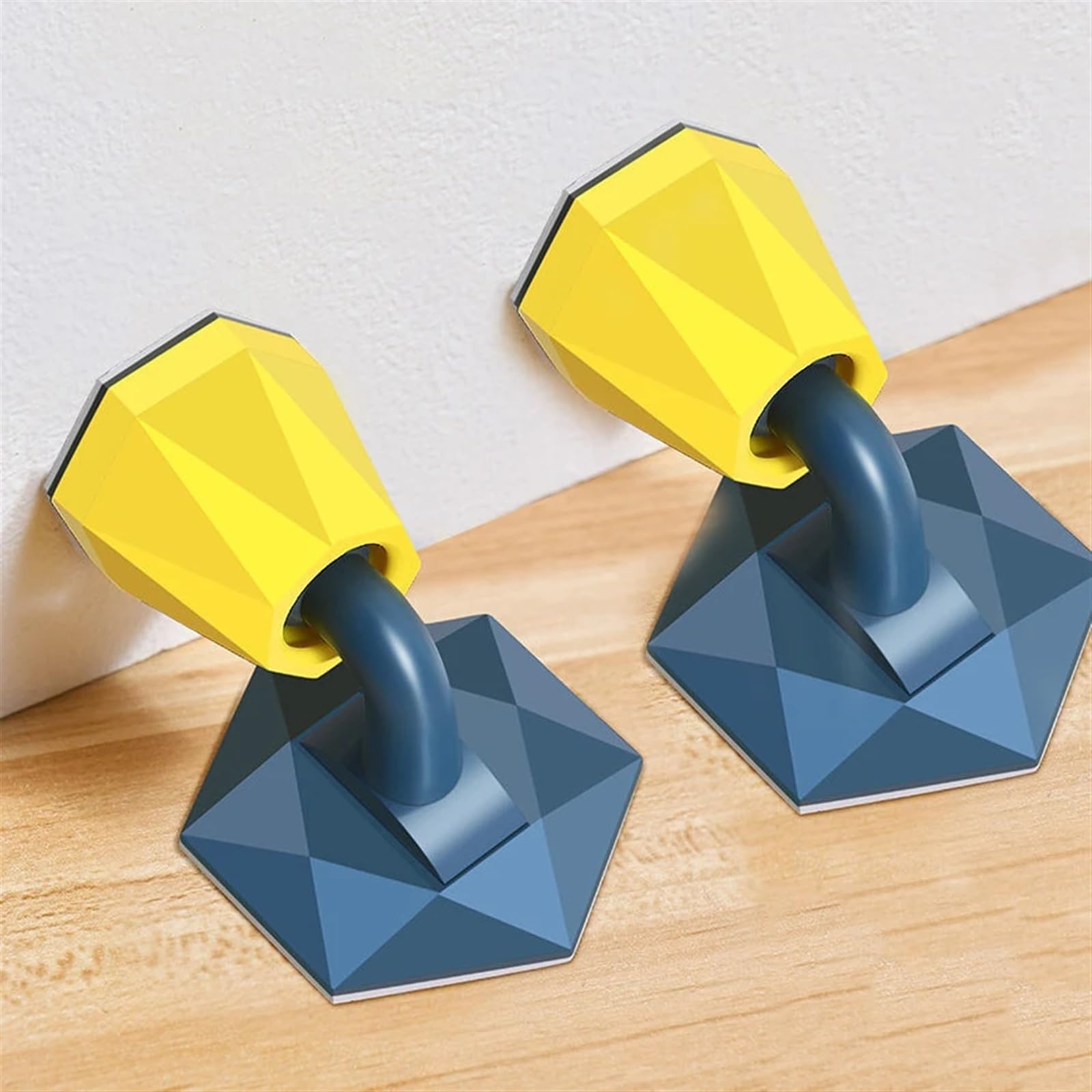 Butée de porte en silicone diamant bleu x2 avec ventouse sans perçage