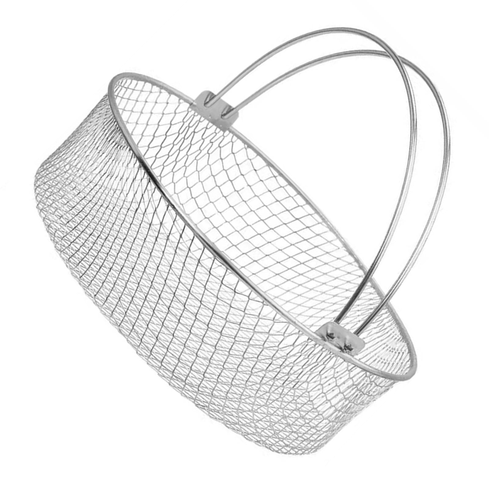NVOQILIN Practical Stainless Steel Meshes Tray with Handle Efficient Heat Distribution Oven Net Basket for Air Fryers Rustless Air Cooker Basket