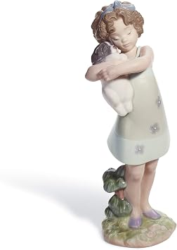 LLADRO Learning to Care Girl Figurine. Porcelain Girl Figure.