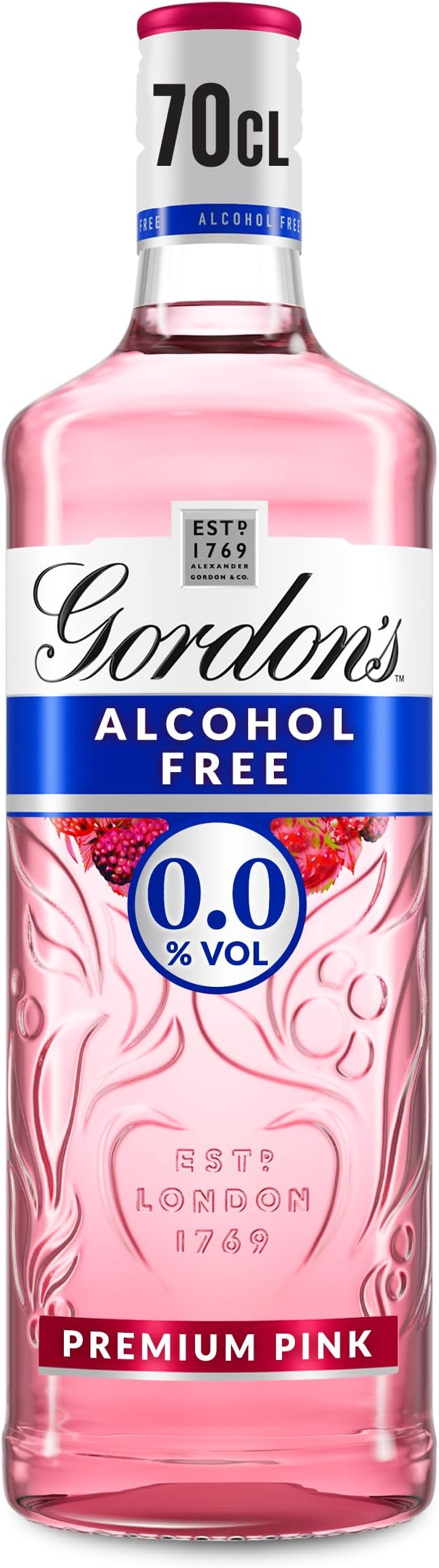 Premium Pink Alcohol Free Spirit | 0% vol | 70cl | Juniper Taste | Flavours of Raspberry | Strawberry & Redcurrant | Light & Refreshing | Enjoy in a Gin Glass with Ice & Tonic