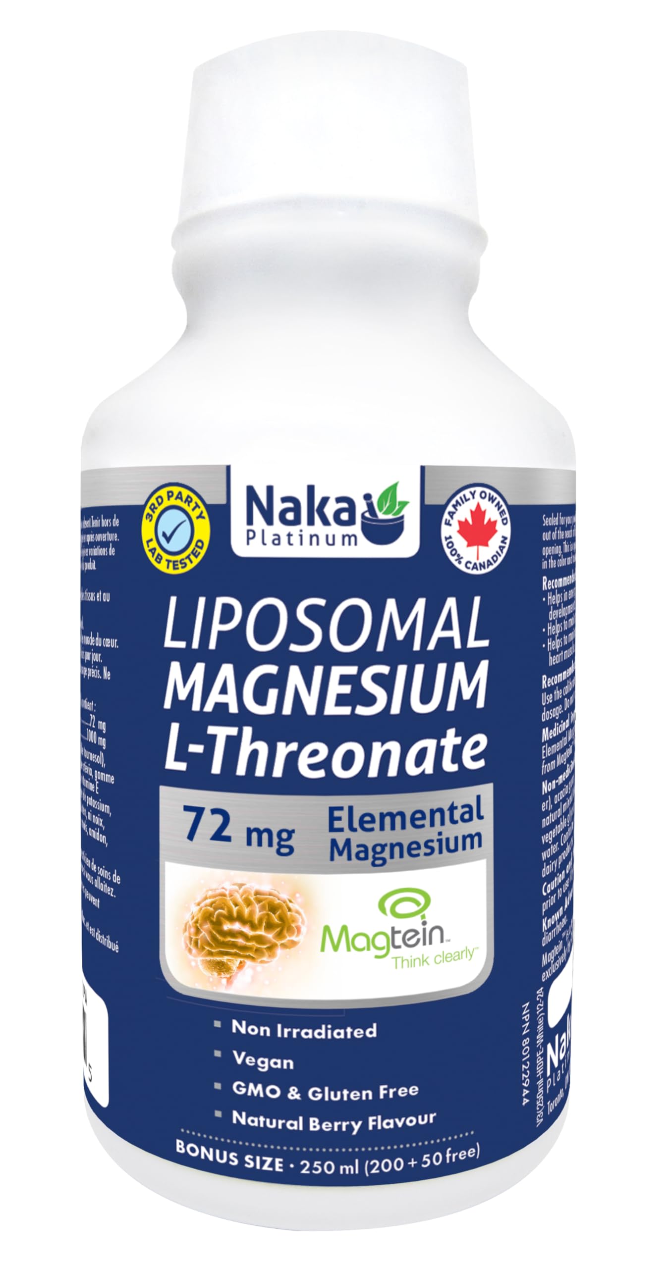 Naka Platinum Liposomal Magnesium L-threonate - 72mg Elemental