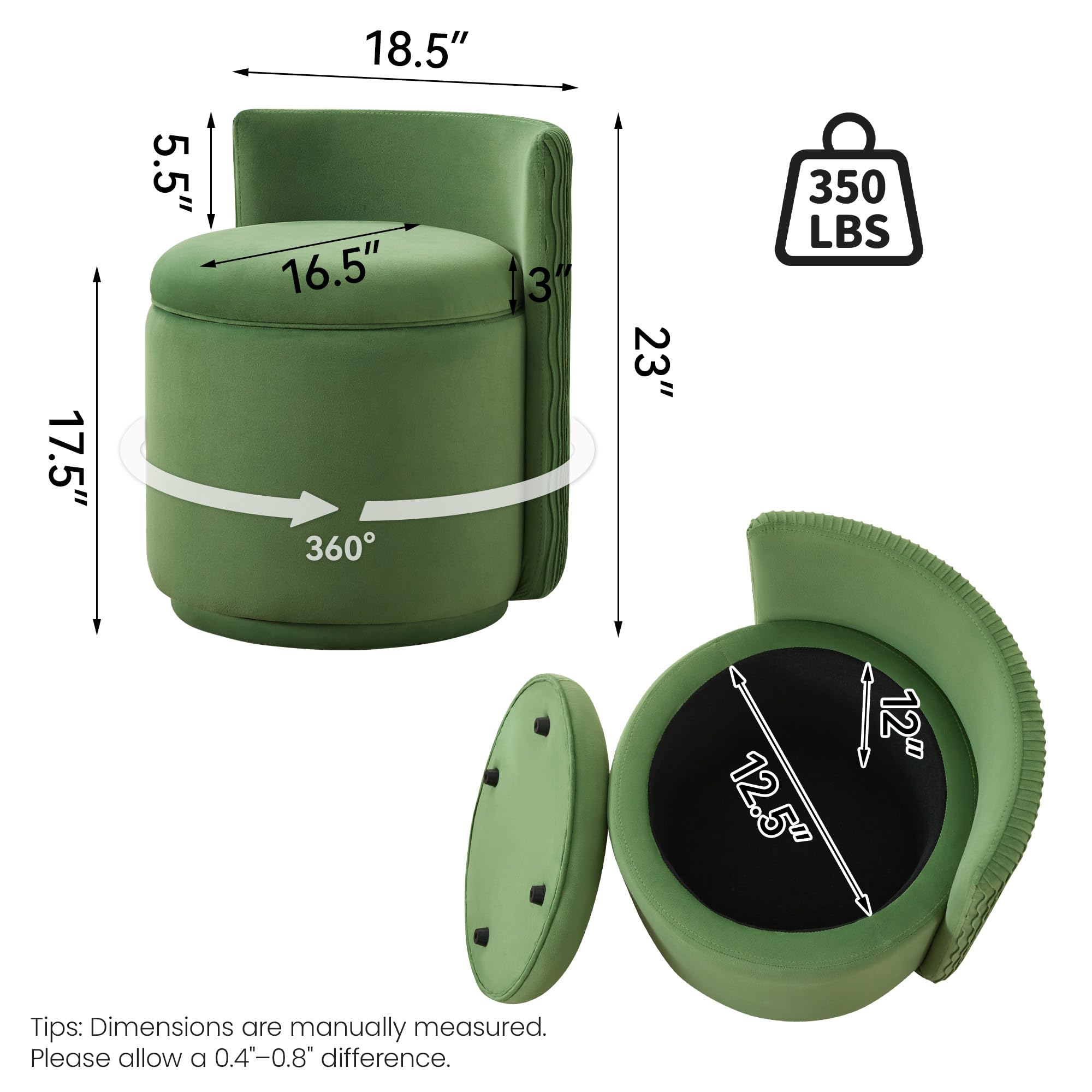 Amazon.com: WUTUTUEE Velvet Vanity Chair with Storage, 360 Swivel Makeup Chair with Wave Back, No Assembly Small Accent Stool for Bedroom, Dressing, Living Room, Green : Home & Kitchen Amazon.com: WUTUTUEE Velvet Vanity Chair with Storage, 360 Swivel Makeup Chair with Wave Back, No Assembly Small Accent Stool for Bedroom, Dressing, Living Room, Green : Home & Kitchen