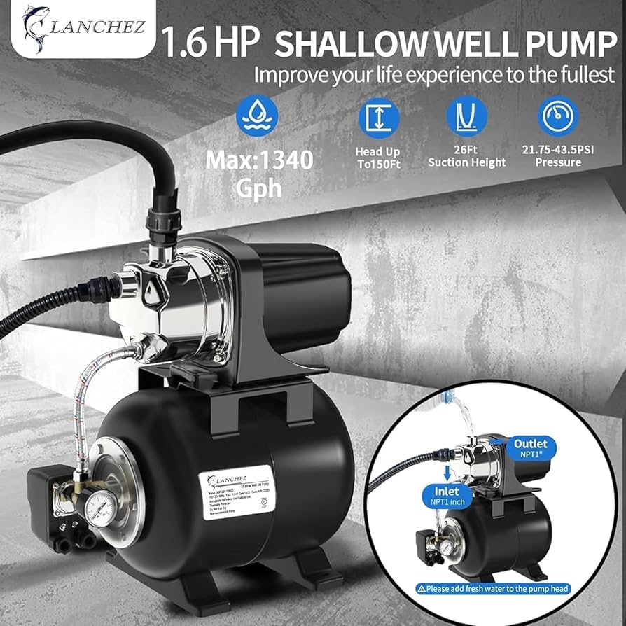 ZEAL ズイール AMAZONAS PUSH WATER Lanchez 1.6 HP Shallow Well Pump with Pressure Tank, 1340