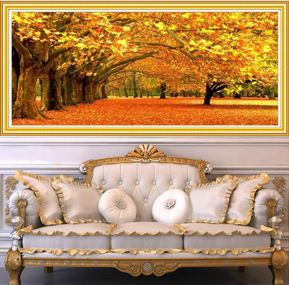 Instarry 5D Diamond Painting Kits Large Size Golden Tree Mosaic Crystal Embroidery Modern Wall Decor Art Set 39.4x15.7 inch