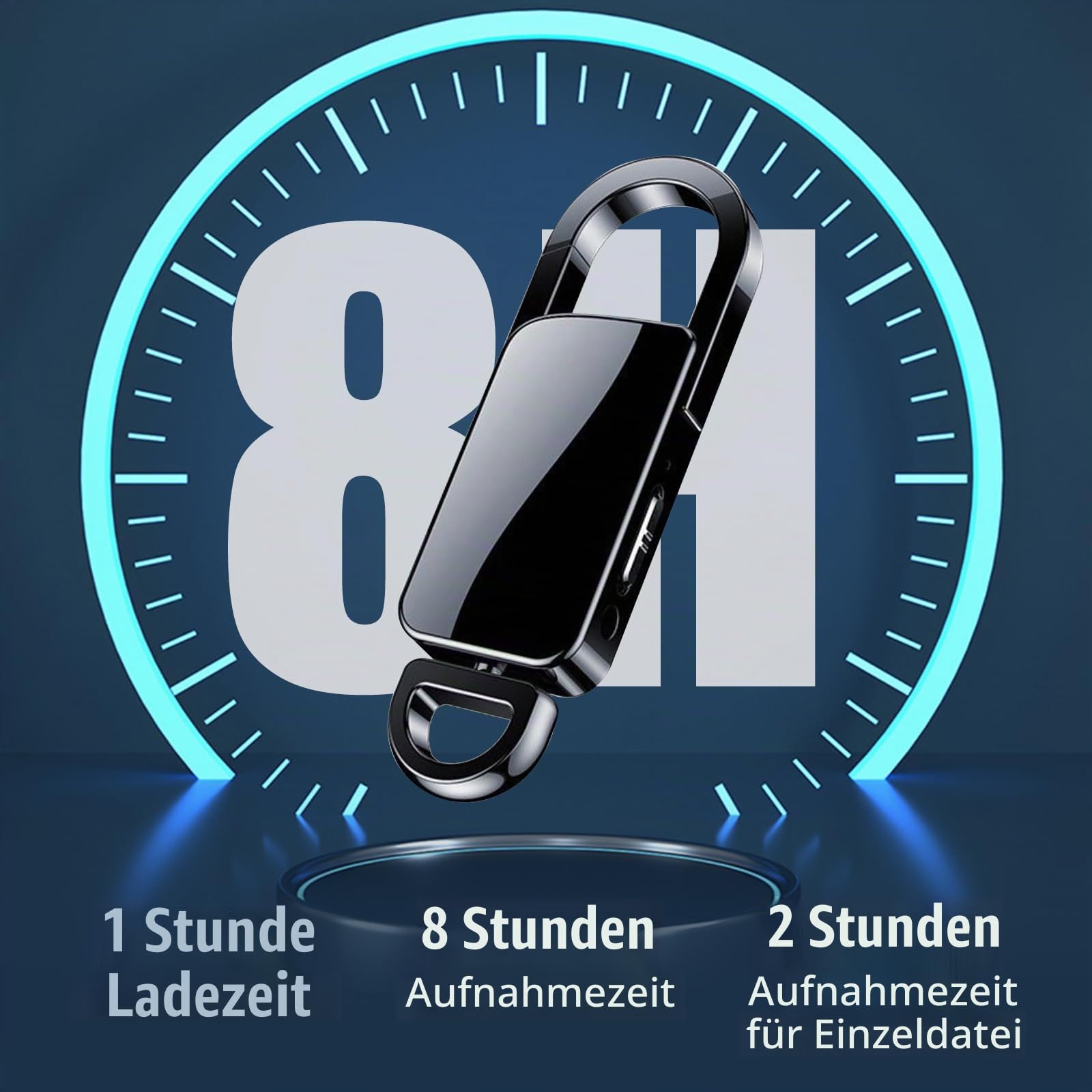 128GB Diktiergerät Mini, Voice Activated Recorder mit Dreifacher Rauschunterdrückung, 1500H Audio Speicher und 8-Stunden Akkulaufzeit für Meetings, Vorträge, Interviews