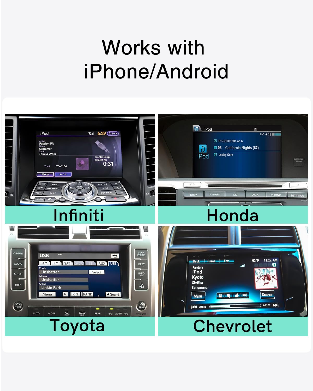 Adaptador Bluetooth USB para música, Puerto OEM, Autos selectos | Compatible con modelos selectos de Infiniti,Honda,Toyota,Lexus,Volvo y Ford,aptX HD/LL ayuda a reducir la latencia.