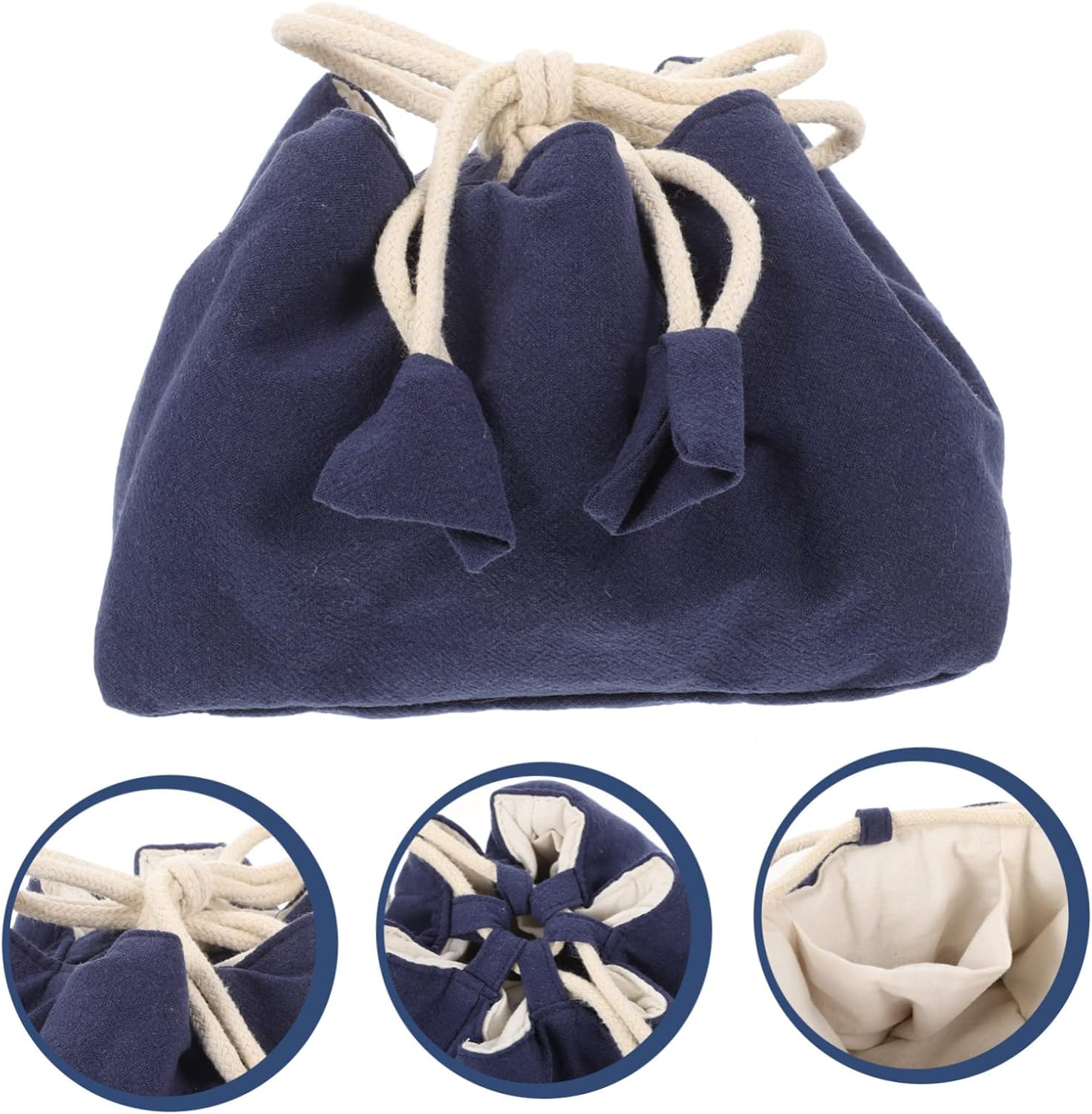 DECHOUS 3pcs Travel Tea Set Pouch Teacup Storage Bag Drawstring Decorative Teacup Pouch for Tea Pot Multi-Functional Set Organizer