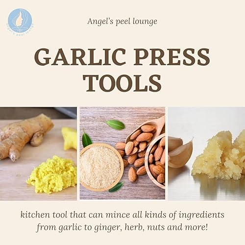 Vista 9 de Angel's Peel Lounge Grlic - Picadora manual de ajo para preparación rápida de comidas, herramientas de cocina para picar ajo, jengibre, hierbas
