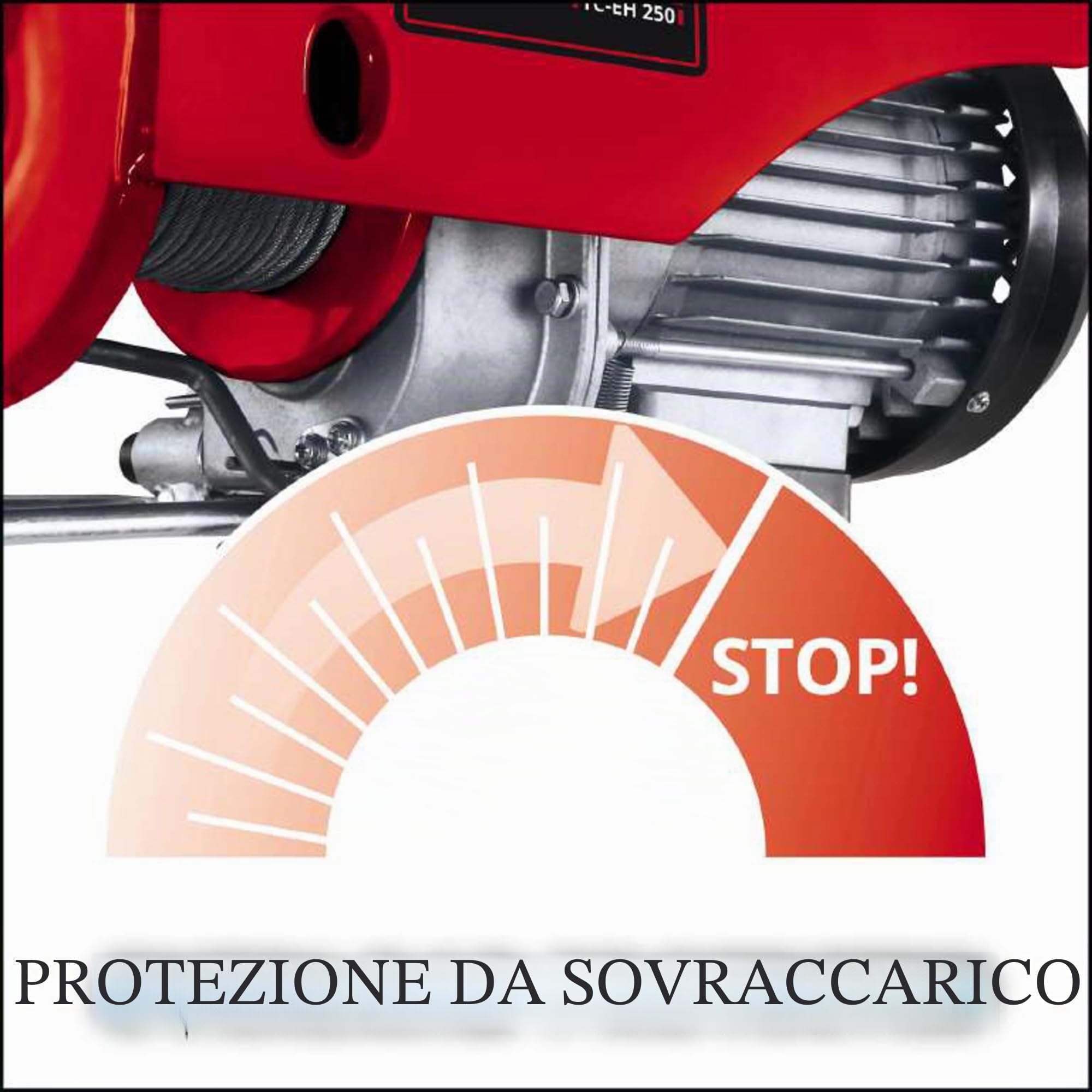 Einhell Argano TC-EH 250 (230 V, Portata con rullo guida 250 kg, 500 W, Hub altezza 11,5 m, 12 m fune metallica)