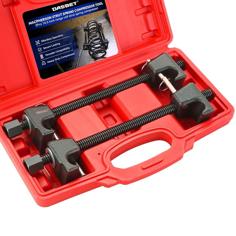 DASBET Kit com 2 Compressores de Mola para Suspensão MacPherson, Vermelho