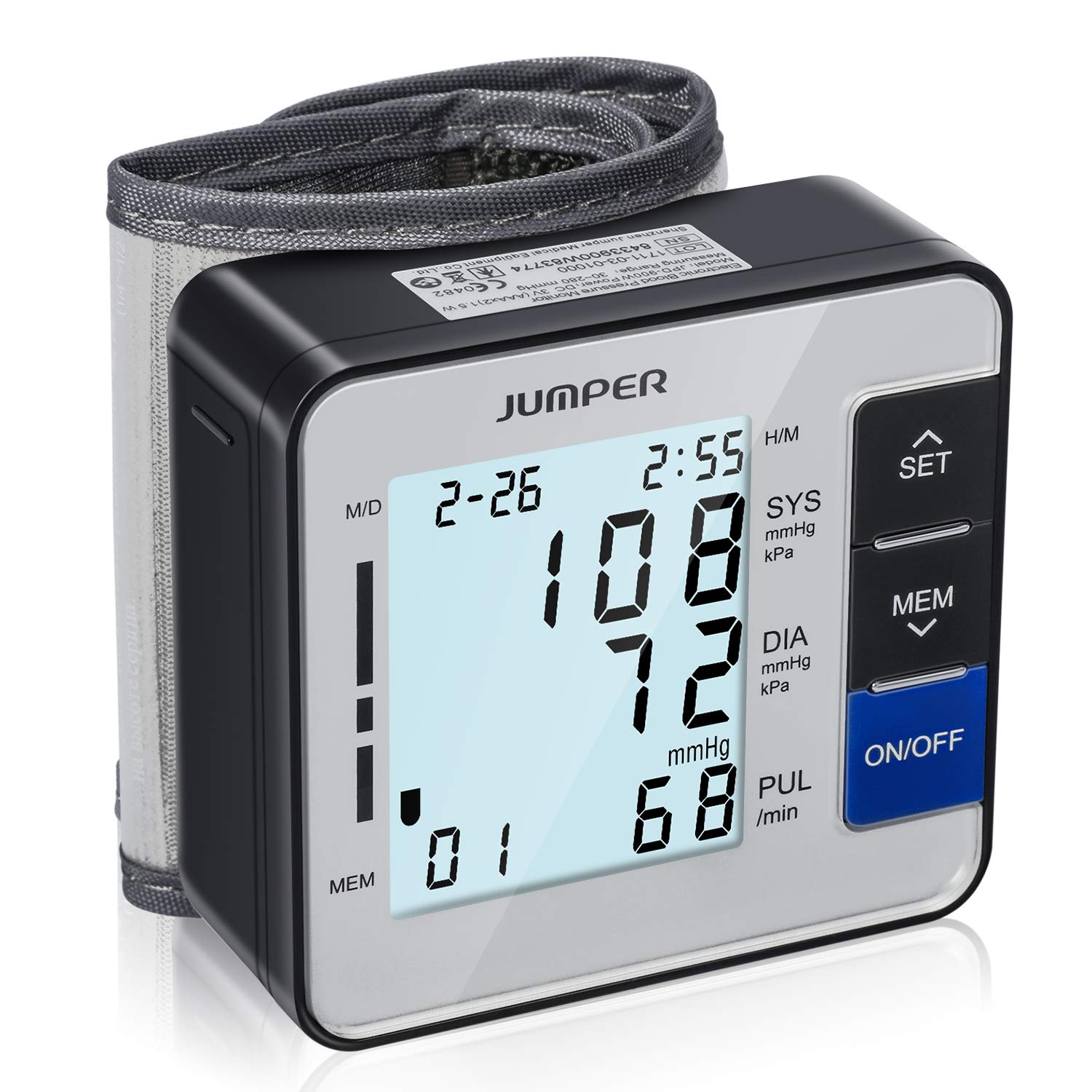 JUMPER Blood Pressure Monitor, Digital Wrist Blood Pressure Monitor for