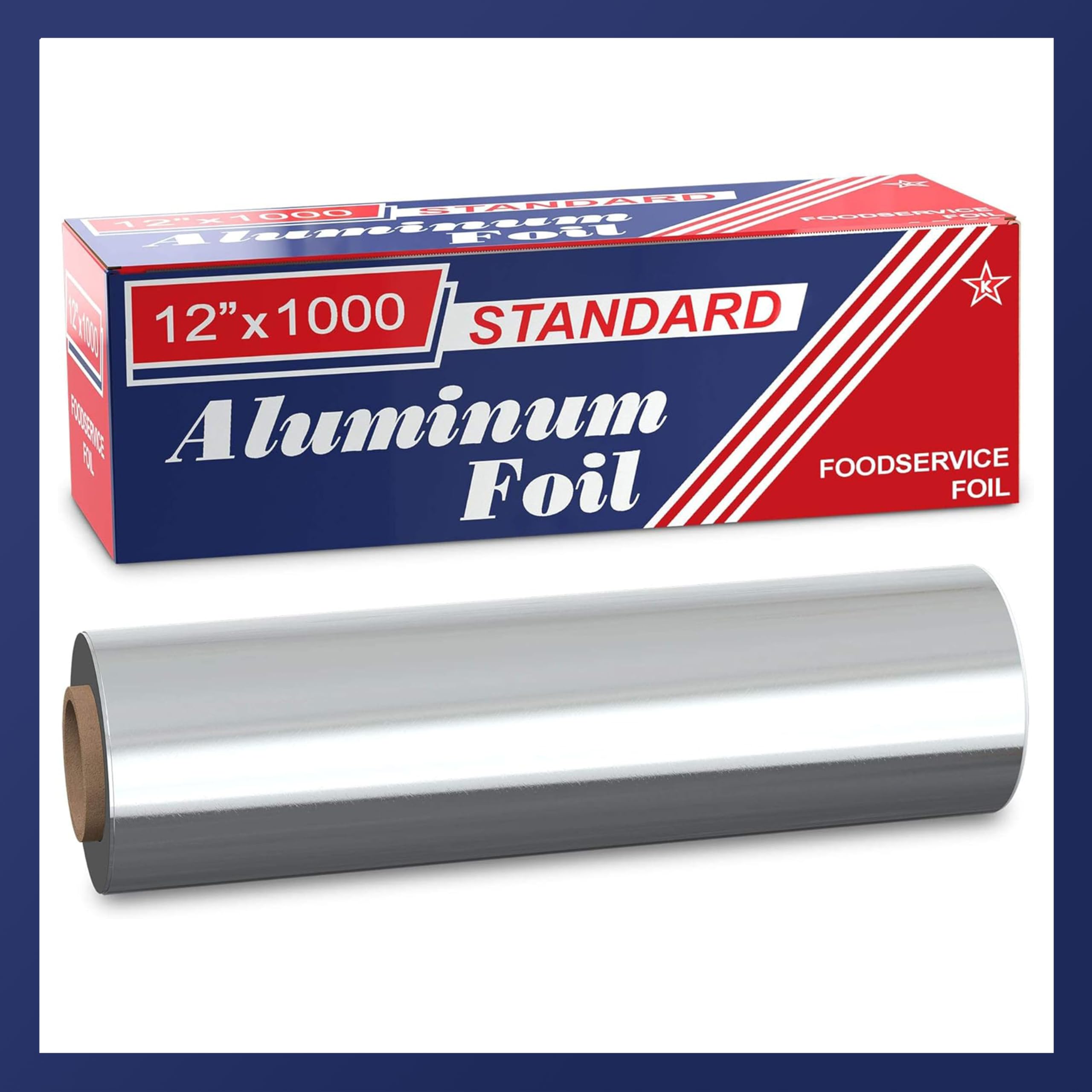Aluminum Foil Wrap Roll 12 in x 1000 Feet Long Industrial Size and Strength | Commercial Grade & Length Foil Wrap for Food Service Industry and Home Use Strong Silver (12 in x 1000 ft, 1 Pack)
