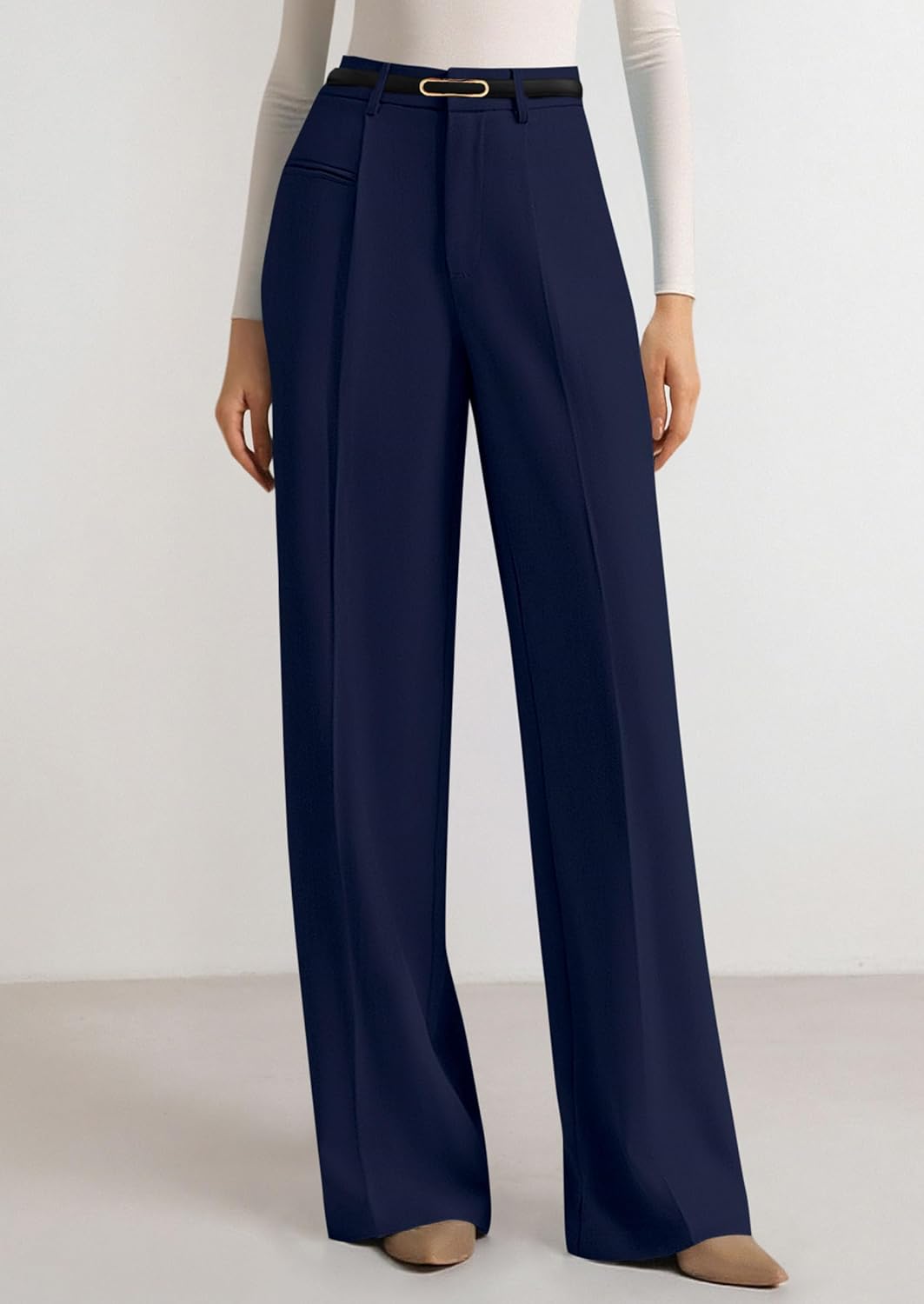 PRETTYGARDEN Womens Wide Leg Dress Pants 2026 Business Casual Flowy Work Palazzo Pants High Waisted Slacks Trousers - Image 6