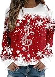 Christmas Sweatshirts Women Snowflake Graphic Sweater Ugly – product photo 4 of 4