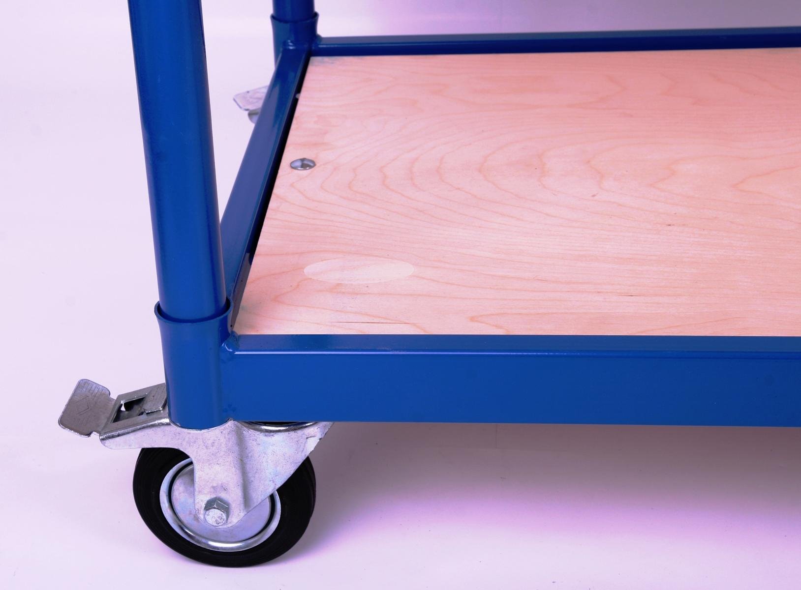 Transportwagen Professional 250 KG, Tischwagen 3 Böden, 100x50 cm, RAL 5017 blau