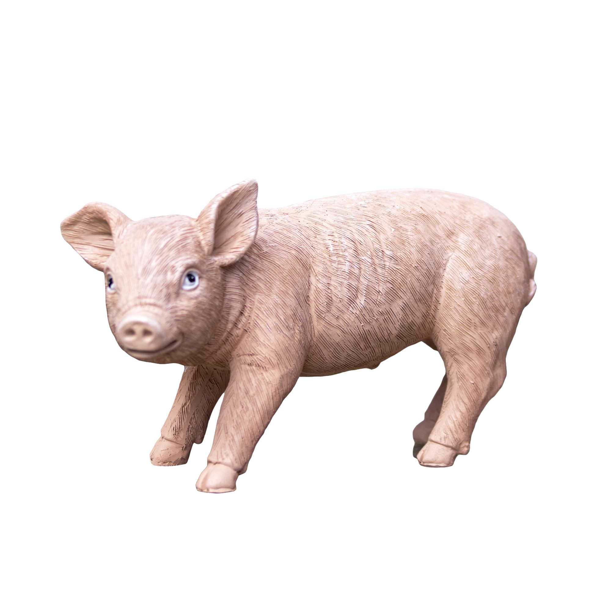 Darthome Resin Poppy Piglet Garden Ornament 19x11x7cm Pink Pig Farm Animal Outdoor Sculpture Gift