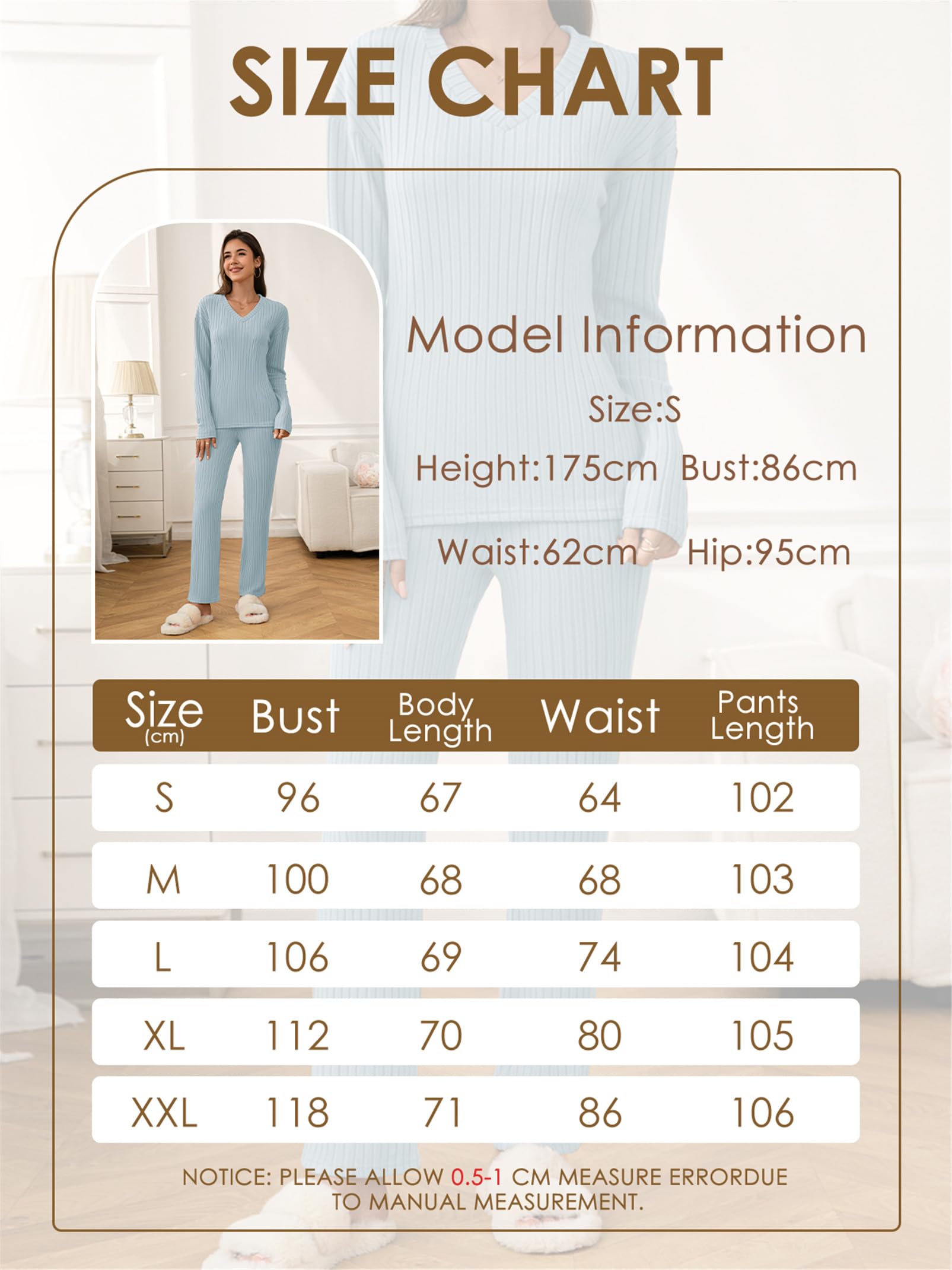 Pigiama Donna 2 Pezzi Canelé Maglia Maniche Lunghe Pantaloni Larghi Tasche | Completo pigiama donna in tessuto canelé morbido e caldo ideale per casa e relax in inverno.