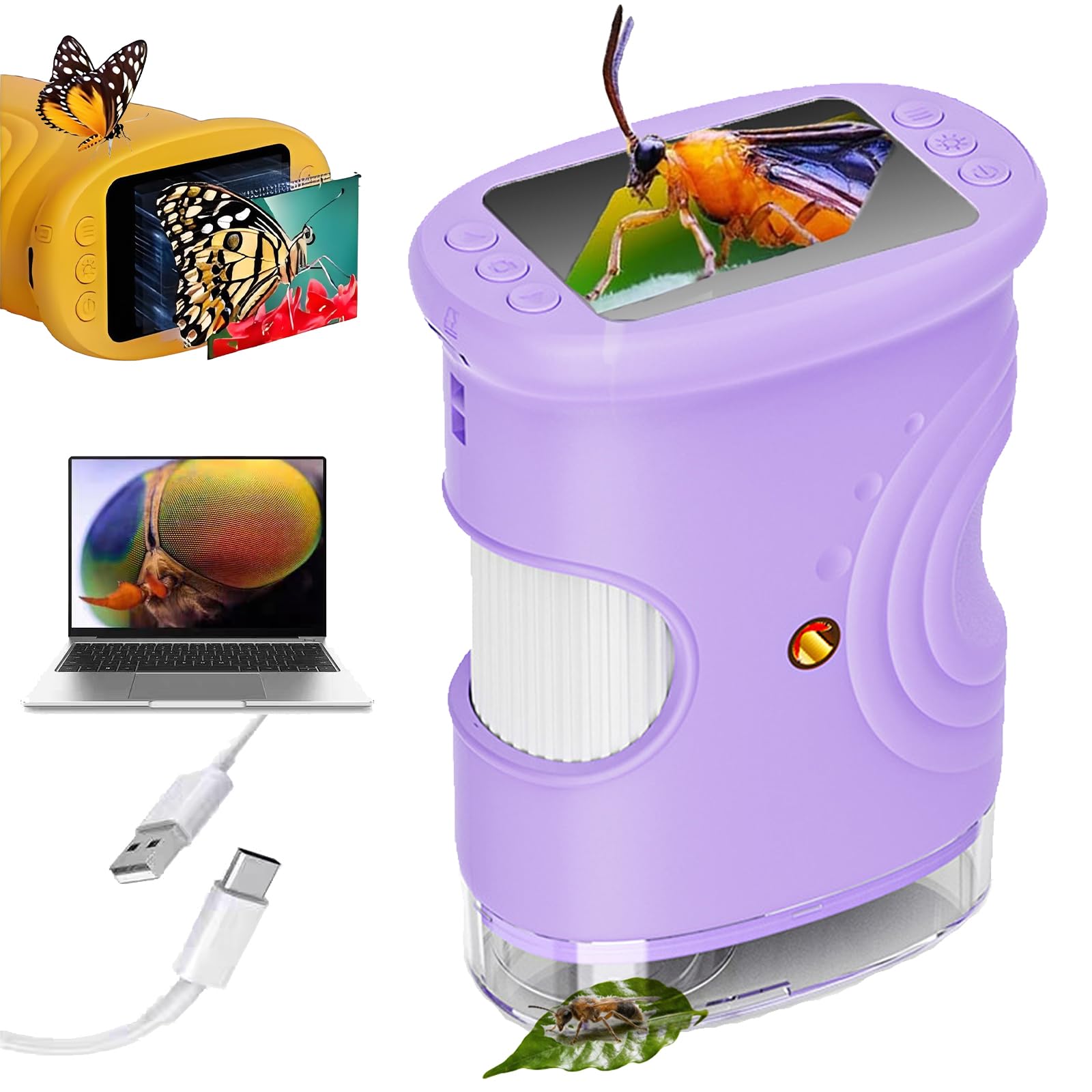 Wonder Quest 4K Microscope, Handheld Microscopes for Students, Wonderquest Discovery Microscope, 4K Magnifying Camera, 2" IPS Screen 1000x Handheld