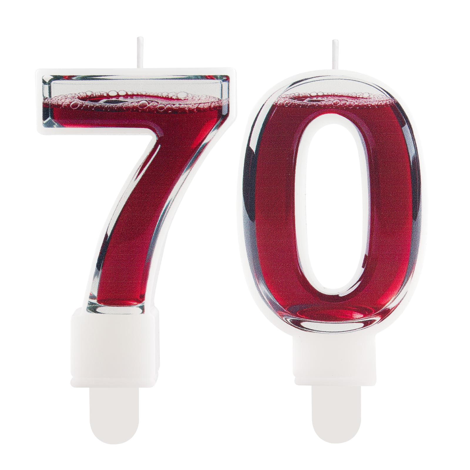 Druck Rotwein-Thema Geburtstag Kerze Zahl 70 für Kuchen, Witzige 50 Kerze,Geburtstagsdekoration Kuchentopper im Rotwein-Design für Frauen, Männer–Ideal für Geburtstagsparty & Jubiläumsfeier