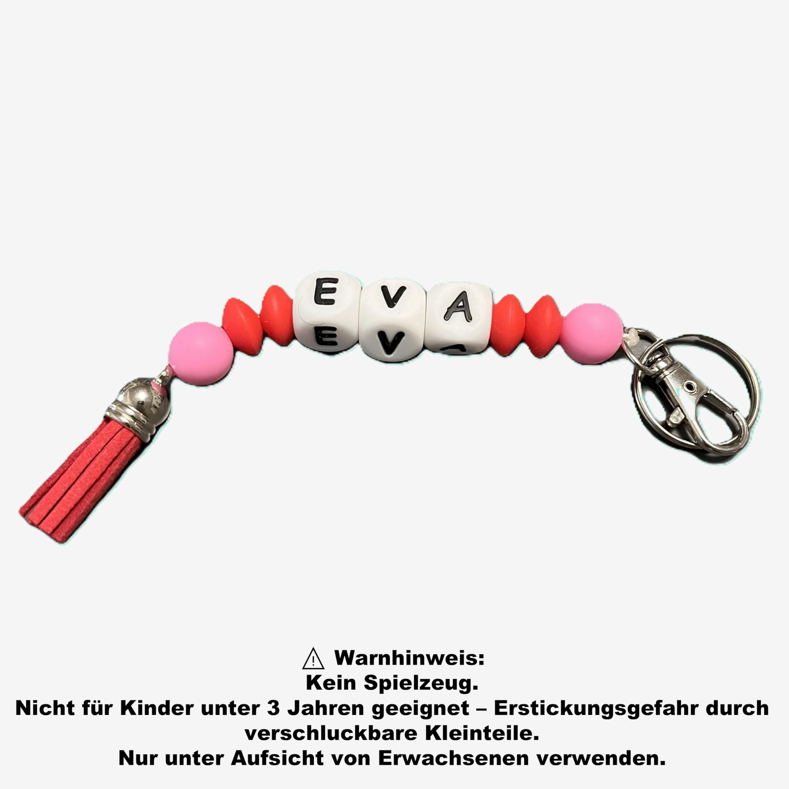 Perlentwins 10er Set Personalisierte Schlüsselanhänger Silikonperlen
