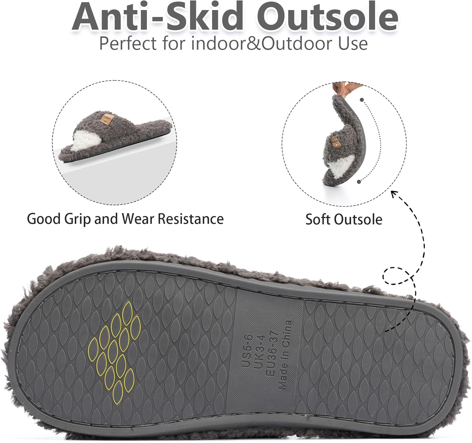 Fuzzy Open Toe Slippers for Women Indoor and Outdoor with Memory Foam Cozy Cross Band Women's Slipper Cute Soft House Shoes Slip On Gifts for Womens Mom Her Ladies Bridesmaid - Image 5