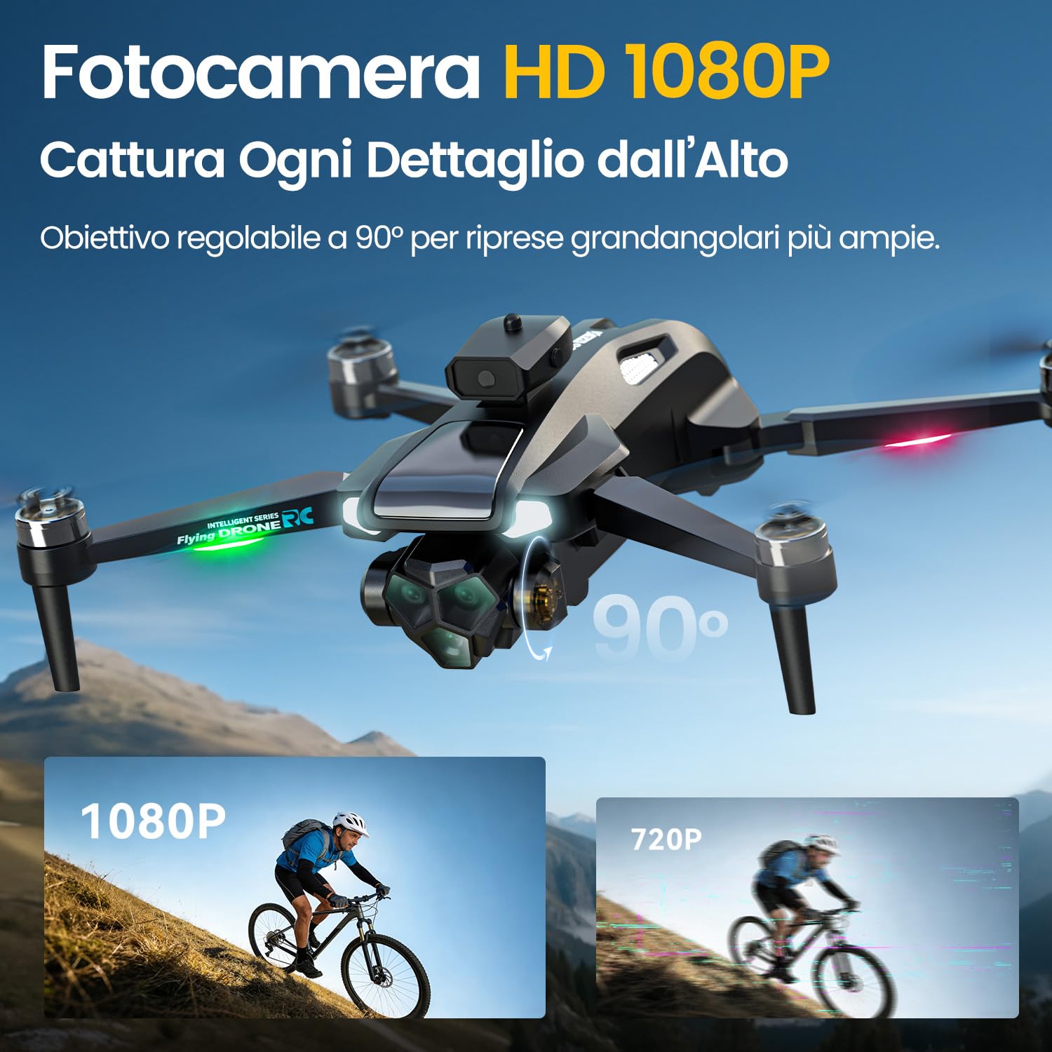 M66 Drone Con Telecomando HD Pieghevole Da 4,3″, Fotocamera 1080P, Evitamento Ostacoli, Flusso Ottico, Motore Brushless, Fino A 40 Min Di Volo, Facile Da Pilotare Per Principianti