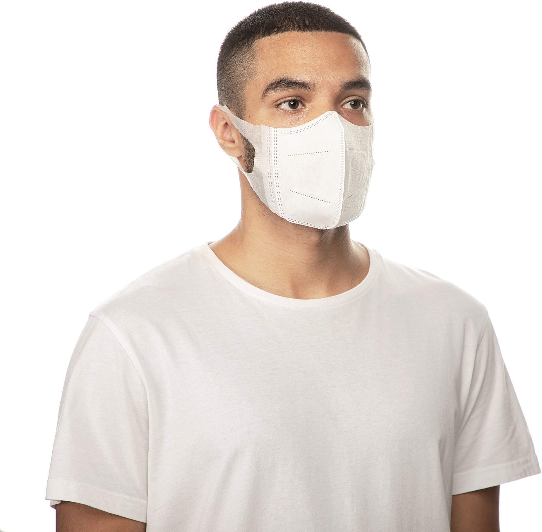 3D Protective Face Mask WHITE, LARGE, 60 PCS