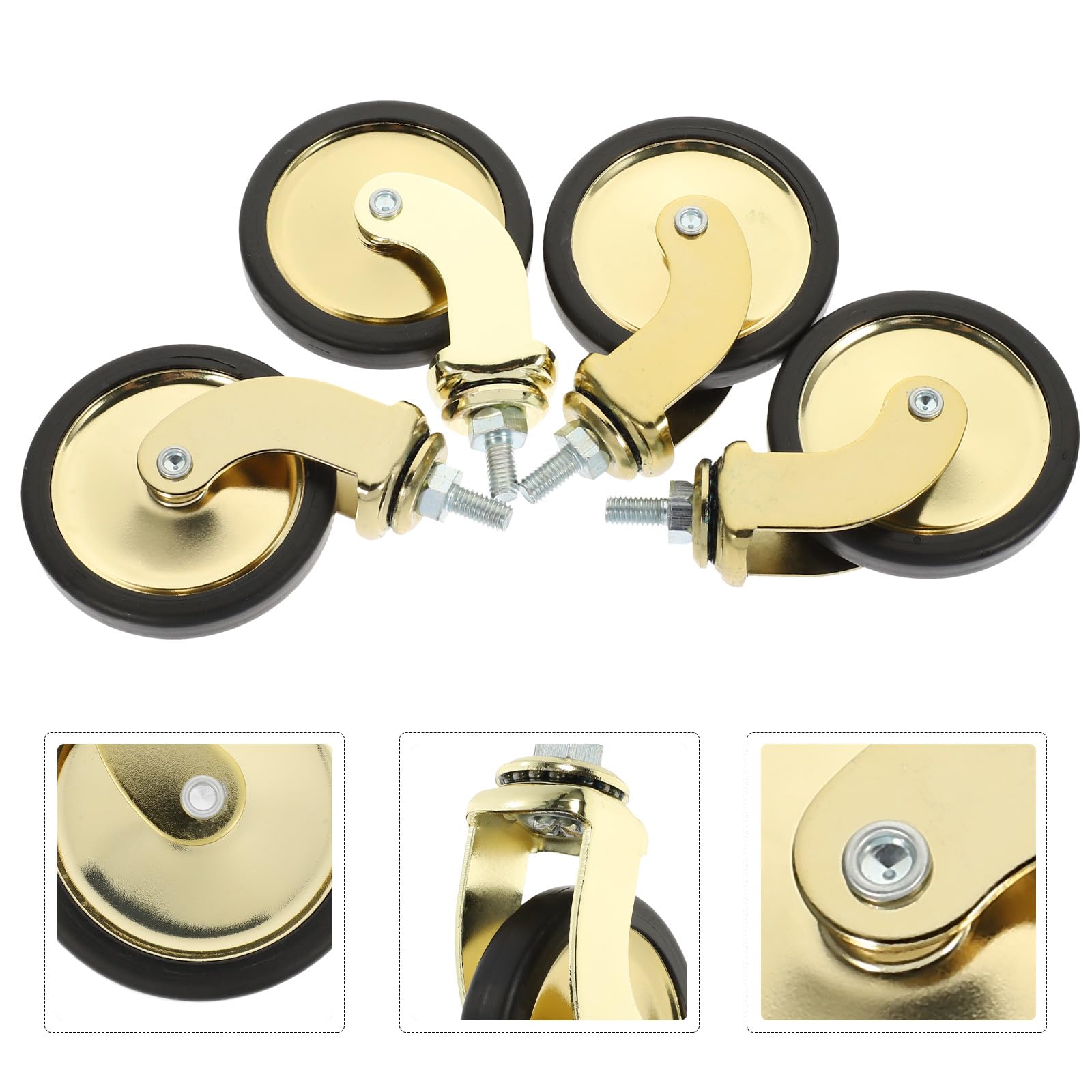 Ruote Piroettanti Multifunzione Oro 3 Pollici PVC 4 Pezzi