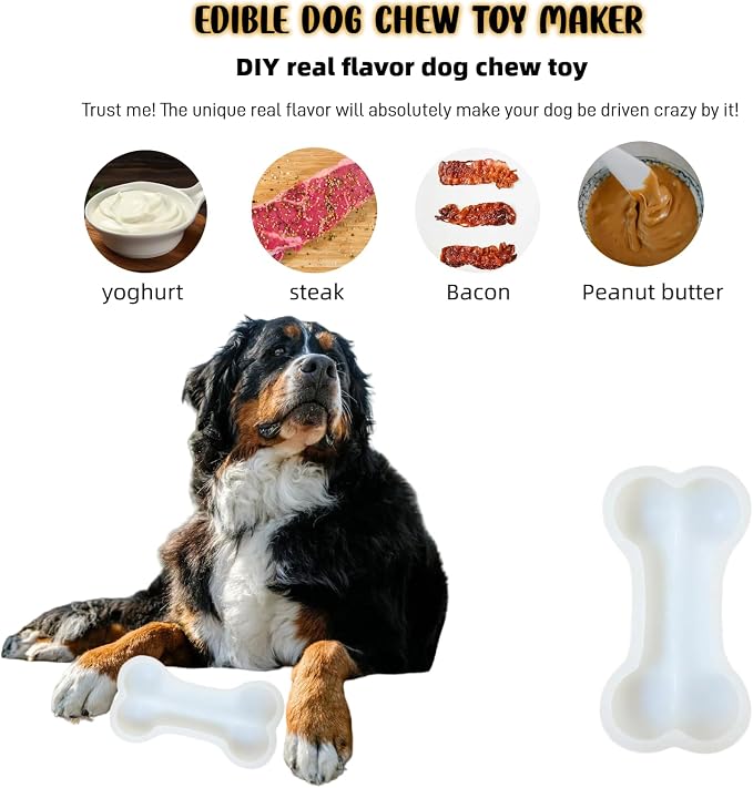 Molde grande de silicona para huesos de perro, pack 2 miniatura 5