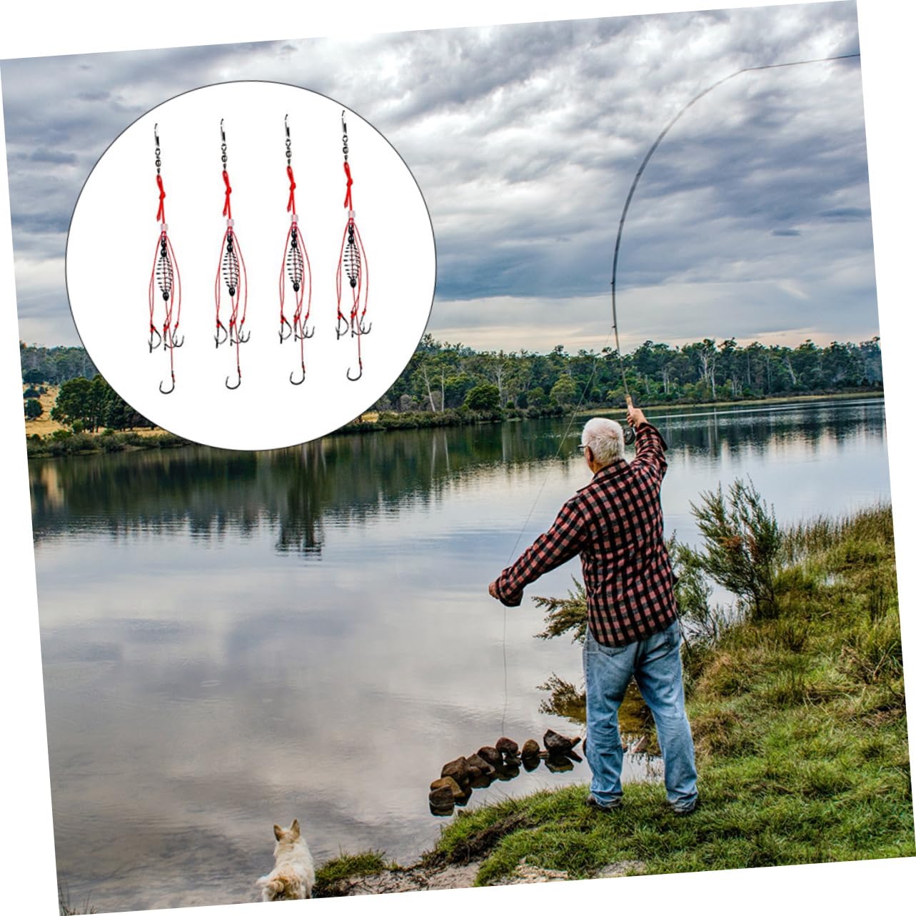 INOOMP Lot De 3 Leurres De Pêche À Ressort Hameçons Matériel De Pêche Grossier Plombs 4 Pièces X 3