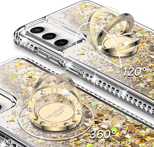Miniatura 9 de Silverback Funda para Samsung Galaxy S23 Plus, funda con purpurina holográfica líquida en movimiento con soporte, para niñas y mujeres, funda