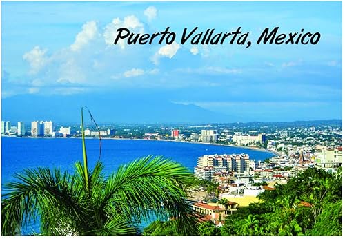 Puerto Vallarta, Jalisco, México, PV, Beach Resort, Bahía de Banderas, Océano, Recuerdo, Viajes, Imán para nevera de 2 x 3