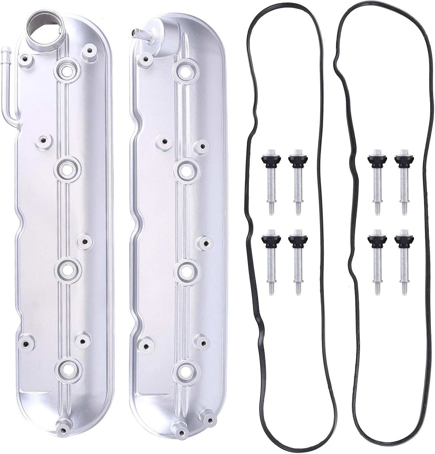 Set of 2 12570427 12582224 Driver and Passenger Side Engine Valve Cover w/Gaskets, Bolts fit for 1999-2008 Chevy Tahoe Silverado Suburban 1500 2500 3500 Sierra Yukon Valve Cover 5.3 6.2 6.0 264-965