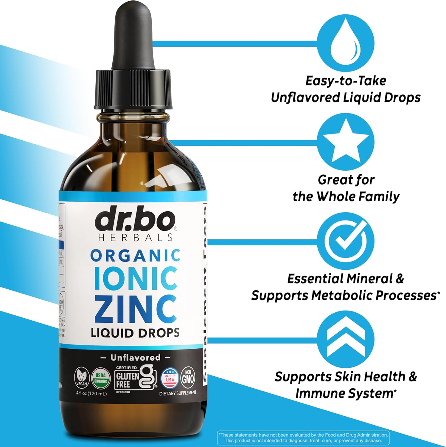 Zinc Supplements Liquid Drops Organic - Pure Organic Ionic Liquid Zinc Supplement Drops for Kids, Adults, Women & Men - Vegan, Skin Immune Support Supplements for Toddler Kids, Adults, Women, Men 4 Oz - Image 2