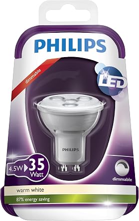 Philips LED Bulb, GU10, 4.5 Watts [Energy Class A+]