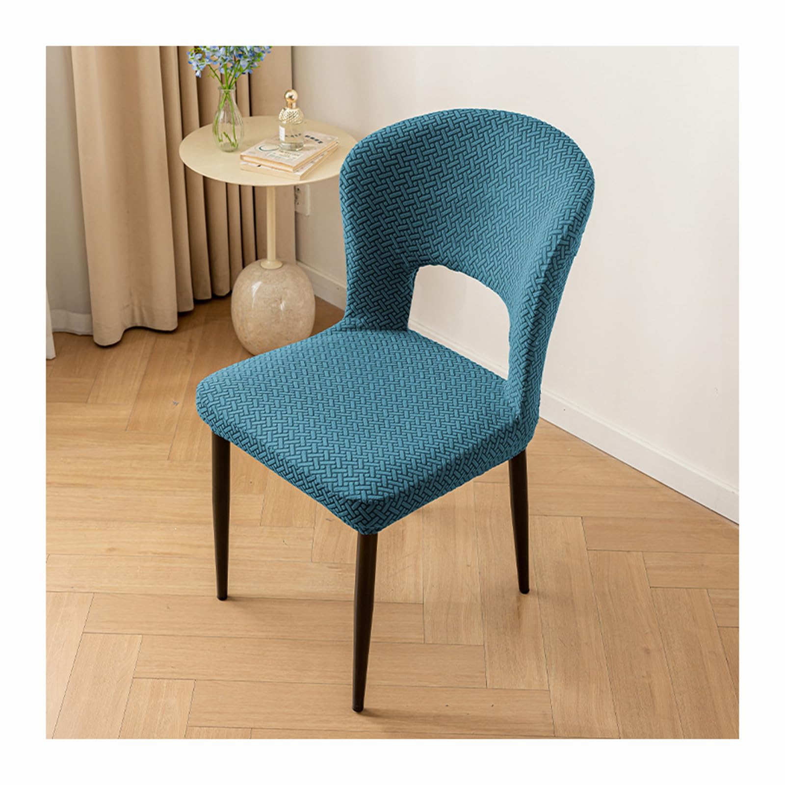 Twill Copertura per Sedie da Cucina con Schienale Cavo 6/4/2 Pezzi, Curvo Fodere Coprisedie Cucina, Universale Fodere per Sedia da Sala da Pranzo, Morbido Fodere Coprisedie Cucina,D,6PCS