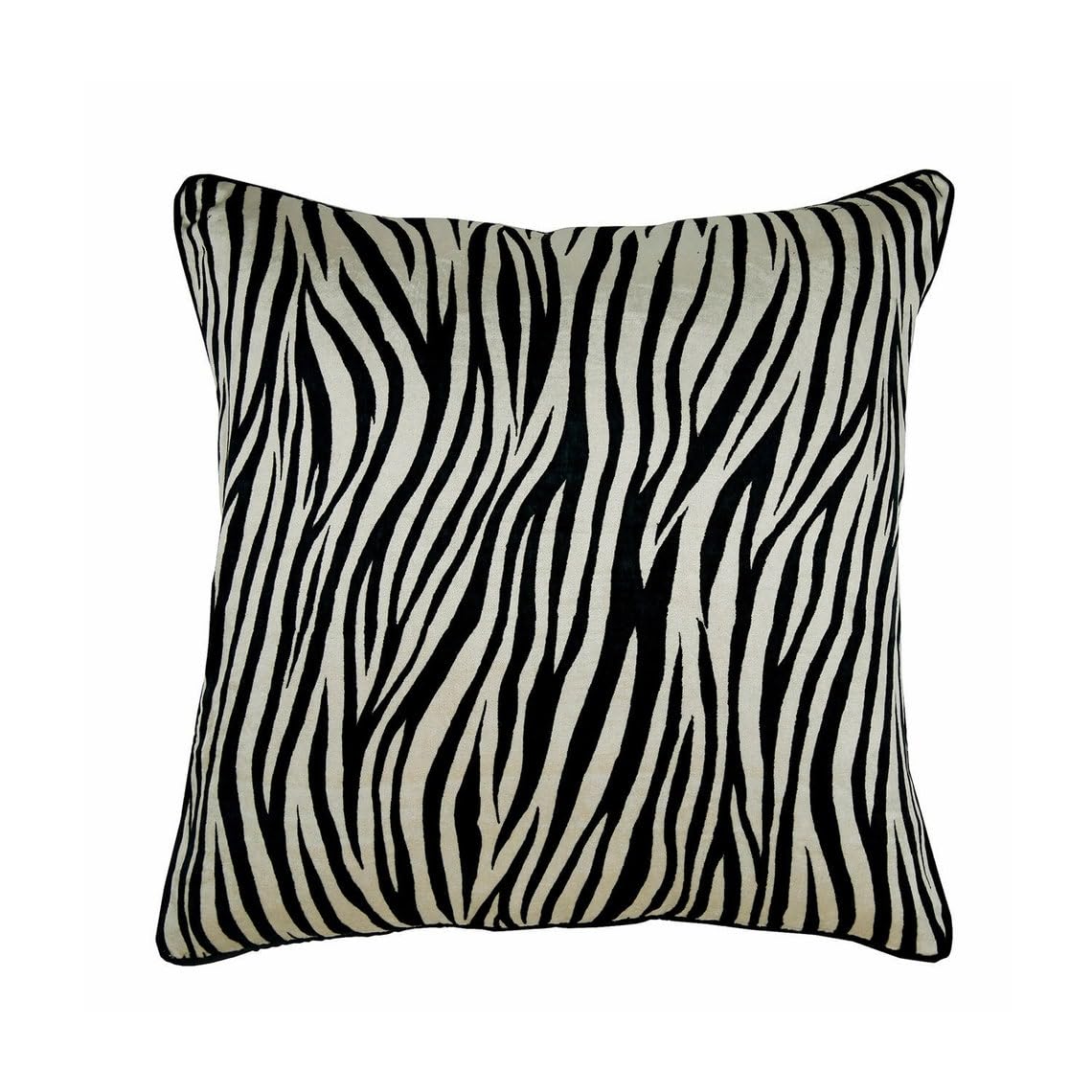 The HomeCentric Modern Decorative Throw Cushions Cover 40x 40 Animal Printed Velvet Cushion Covers, Square Throw Cushions Cover Black Cushion Covers Pack of 2, 40x40 cm (16x16 inch) - Zebra Crossing