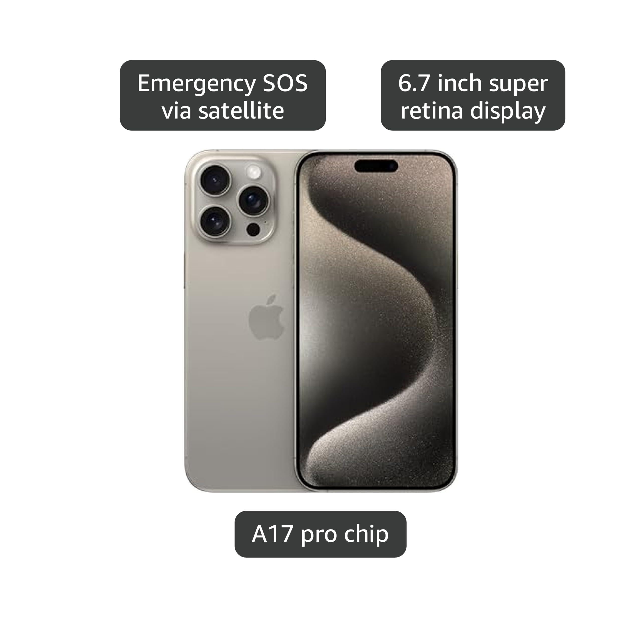 Amazon.com: Apple iPhone 15 Pro Max, 256GB, Natural Titanium Amazon.com: Apple iPhone 15 Pro Max, 256GB, Natural Titanium