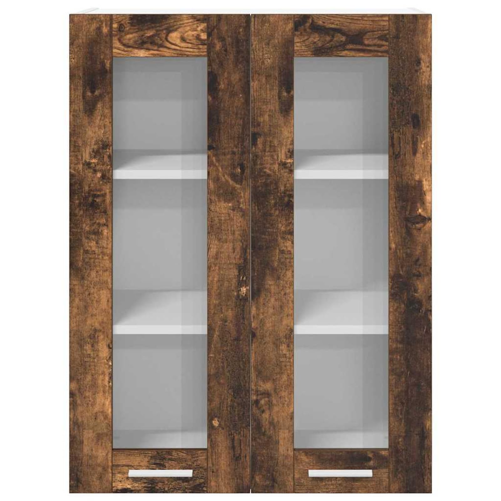 Armadietto pensile da cucina, in rovere affumicato, larghezza 60 cm, altezza 80 cm, con 2 ante a cerniera interne