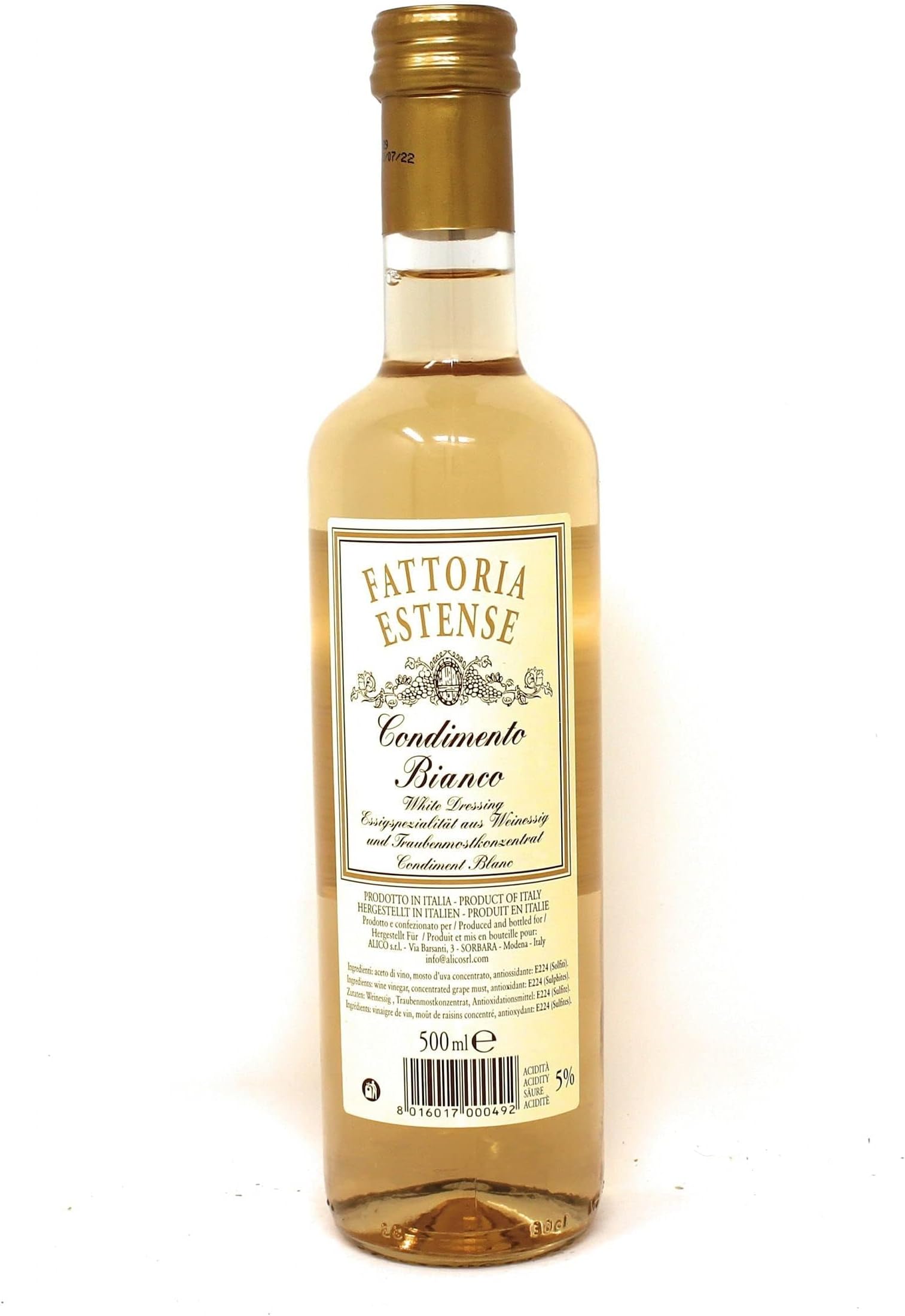 Fattoria Estense Italian Condimento Bianco – Premium White Balsamic Vinegar Dressing 500ml